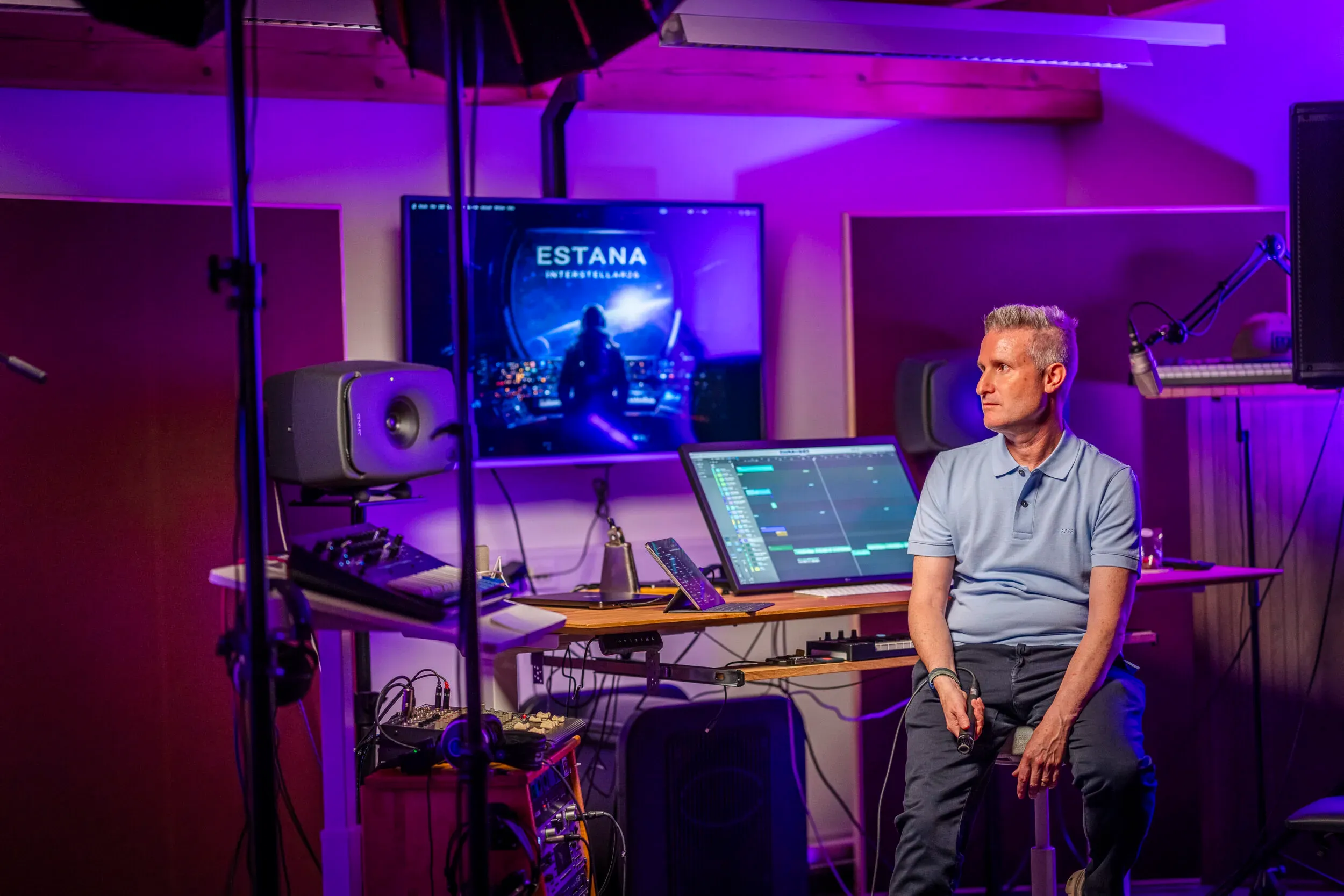 Stefan Ruf working in the music studio